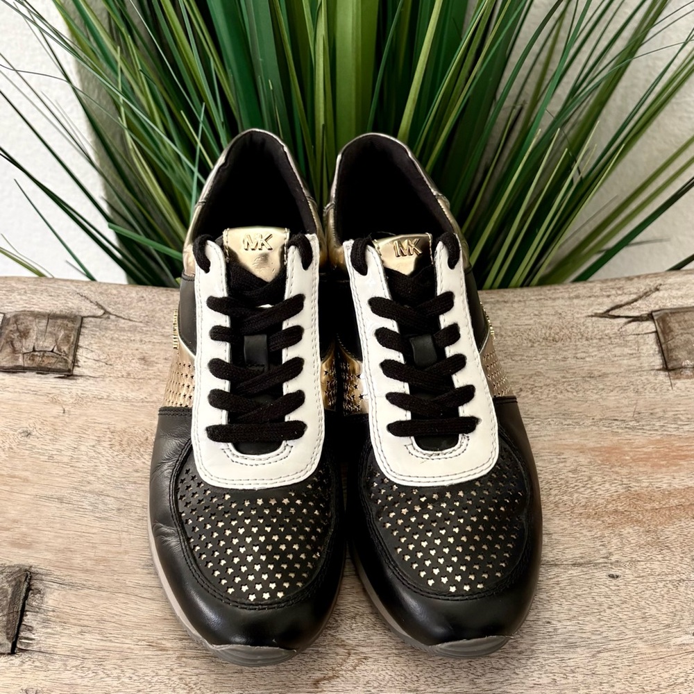 Michael Kors Allie Metallic Perforated Sneakers - Picture 4 of 8